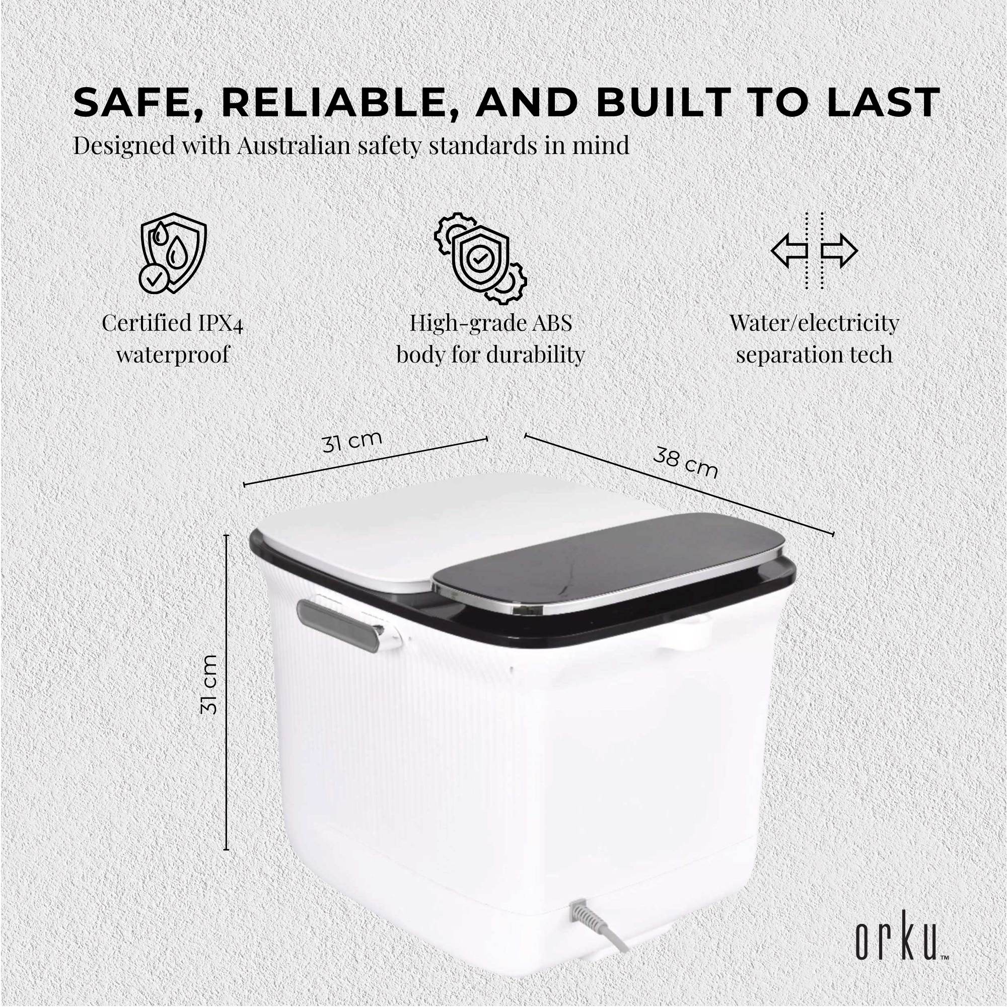 Orku Foot Spa Automatic Water Heating Massager - Electric Pedicure Bath