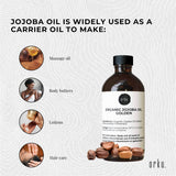 100ml Organic Jojoba Oil - Golden Pure Cold Pressed Seed For Hair Skin Nails