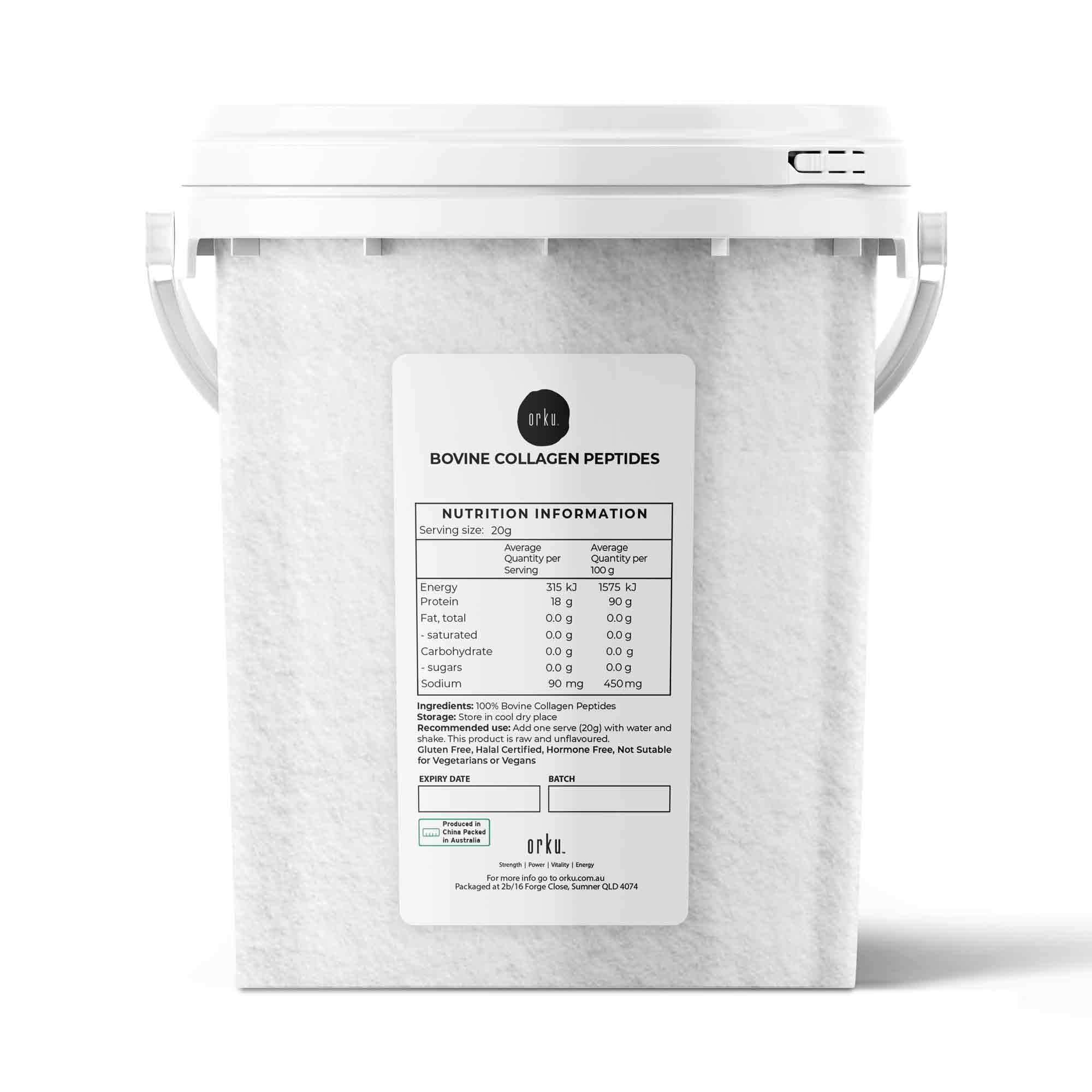 Orku 600g Bovine Collagen Peptides Powder Tub Hydrolysed Protein