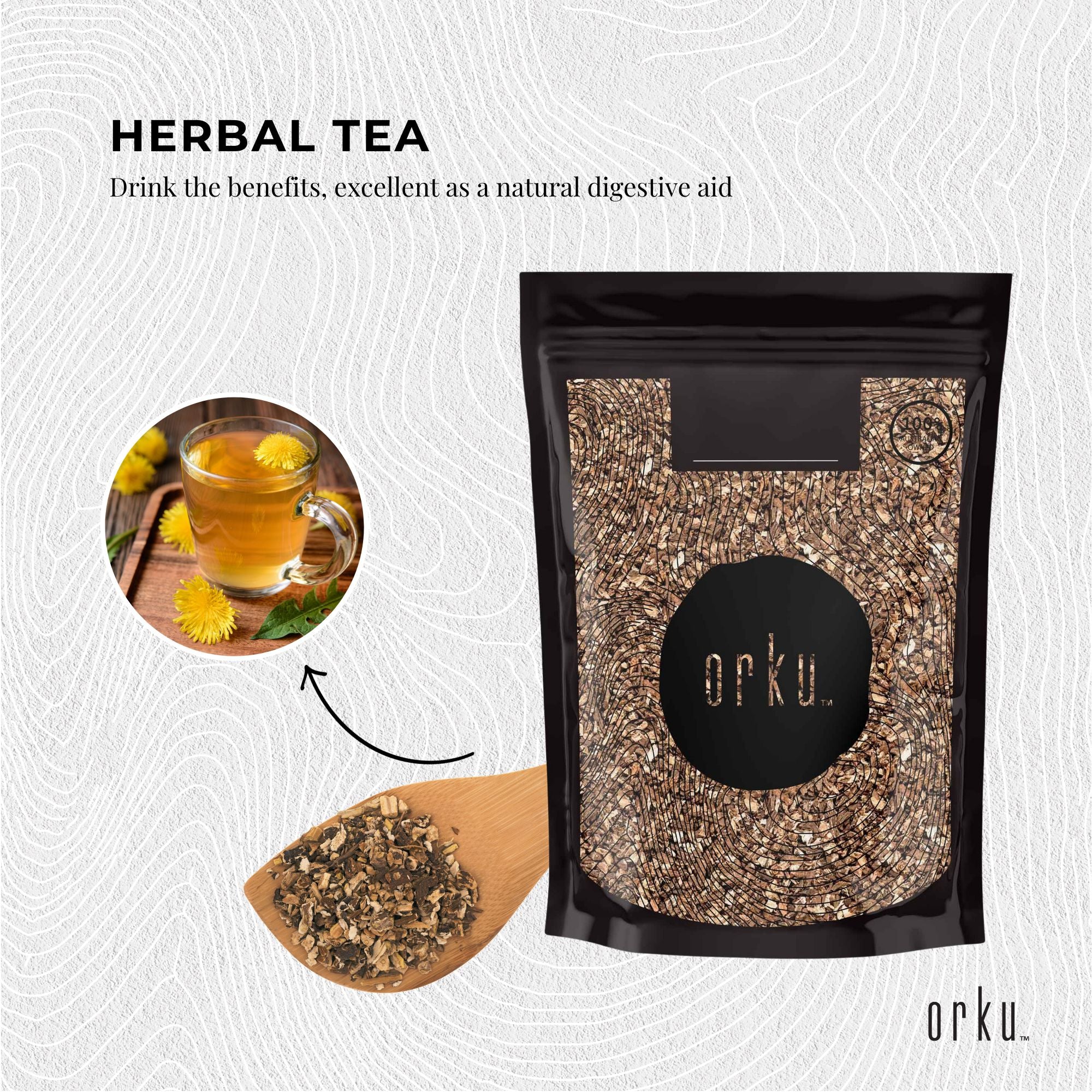 Teas & Accessories: 100g Organic Dandelion Root - Dried Raw Herbal Tea Supplement