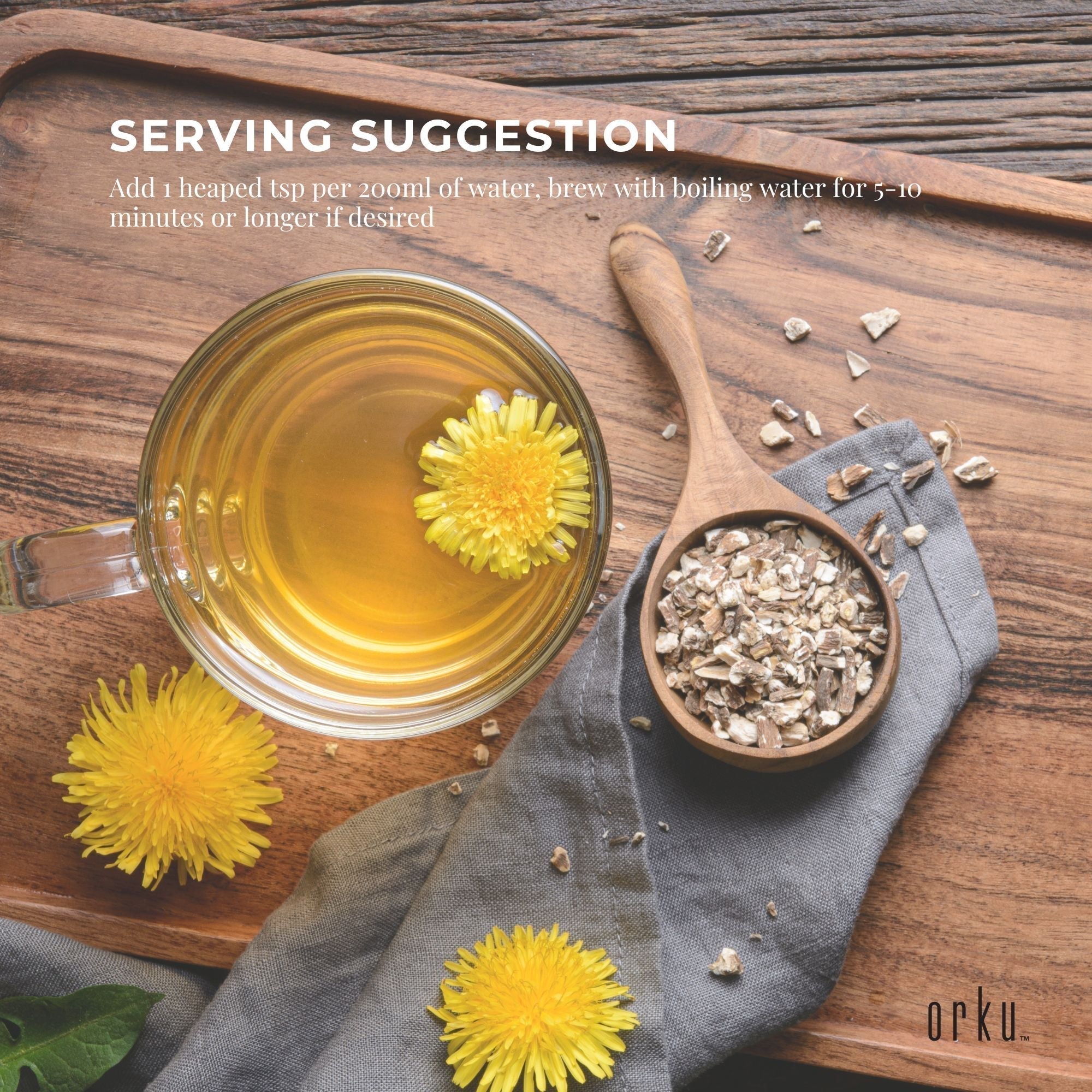 Teas & Accessories: 100g Organic Dandelion Root - Dried Raw Herbal Tea Supplement