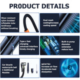 Automotive Parts: Portable Tyre Inflator - Rechargeable Car Bike Tire Air Pump Compressor