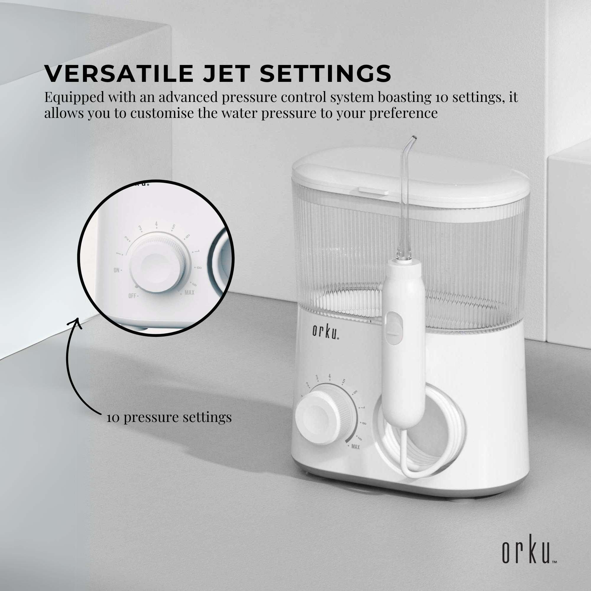 Oral Care: Water Jet Dental Flosser 600ml White - Electric Oral Pressure Tooth Irrigator