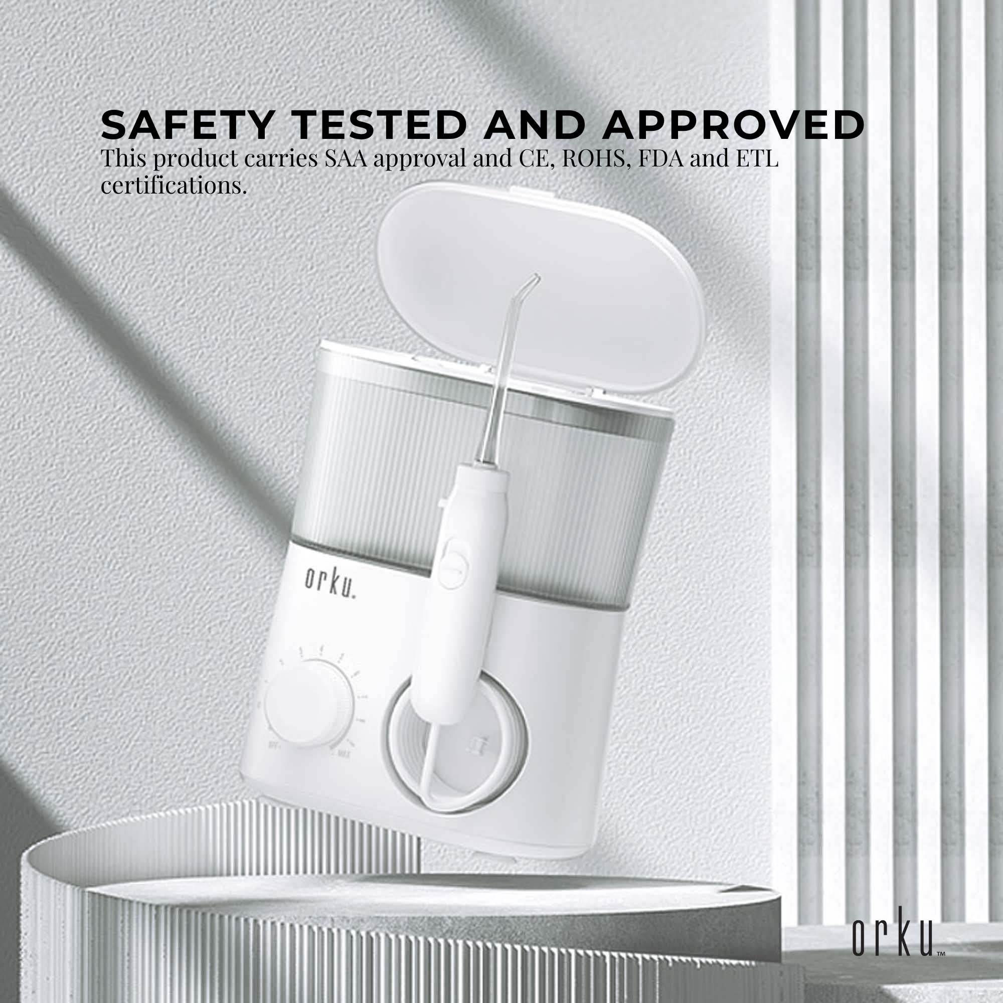 Oral Care: Water Jet Dental Flosser 600ml White - Electric Oral Pressure Tooth Irrigator