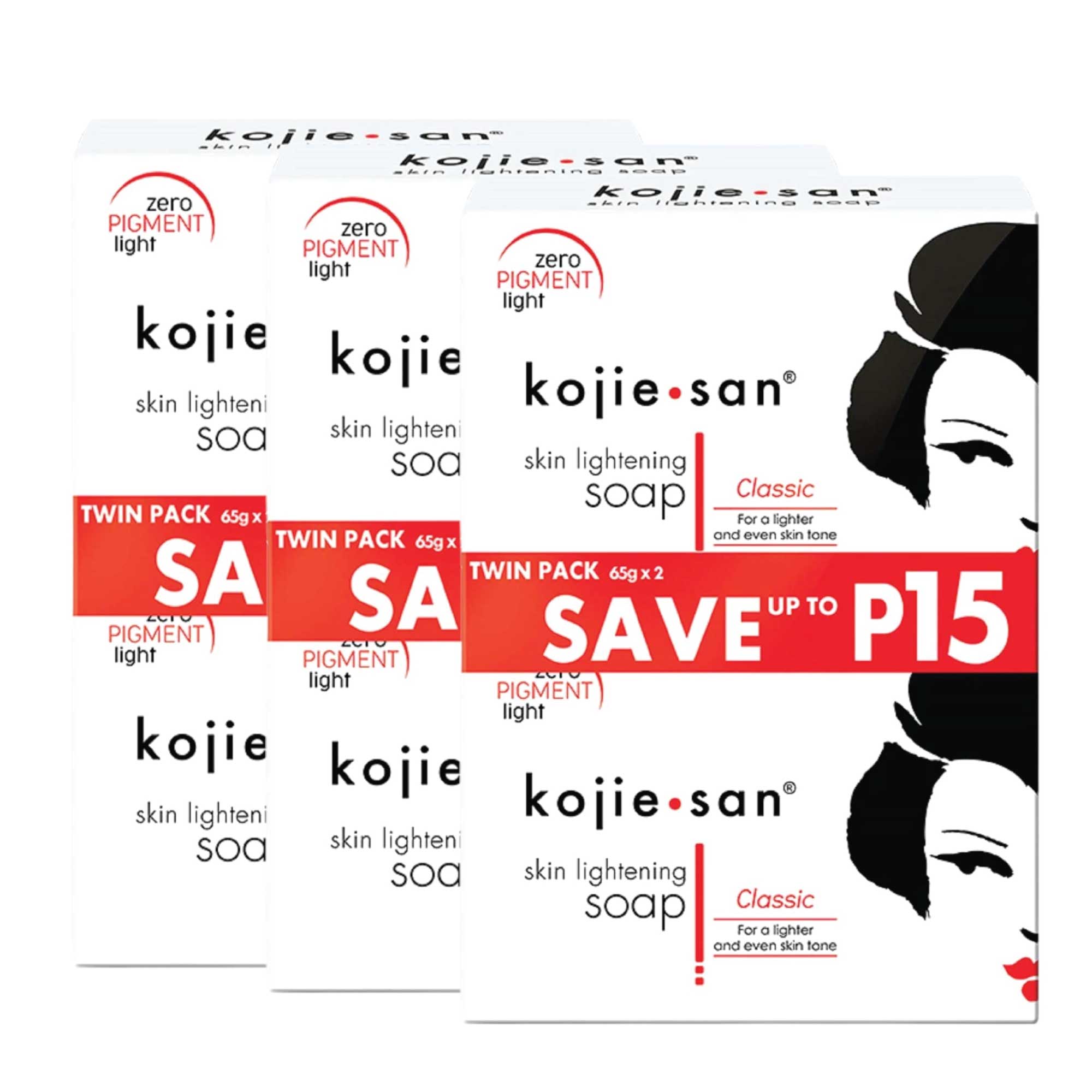 Facial Lotions & Moisturisers: 3x 65g Kojie San Soap - Original Kojic Acid Bars