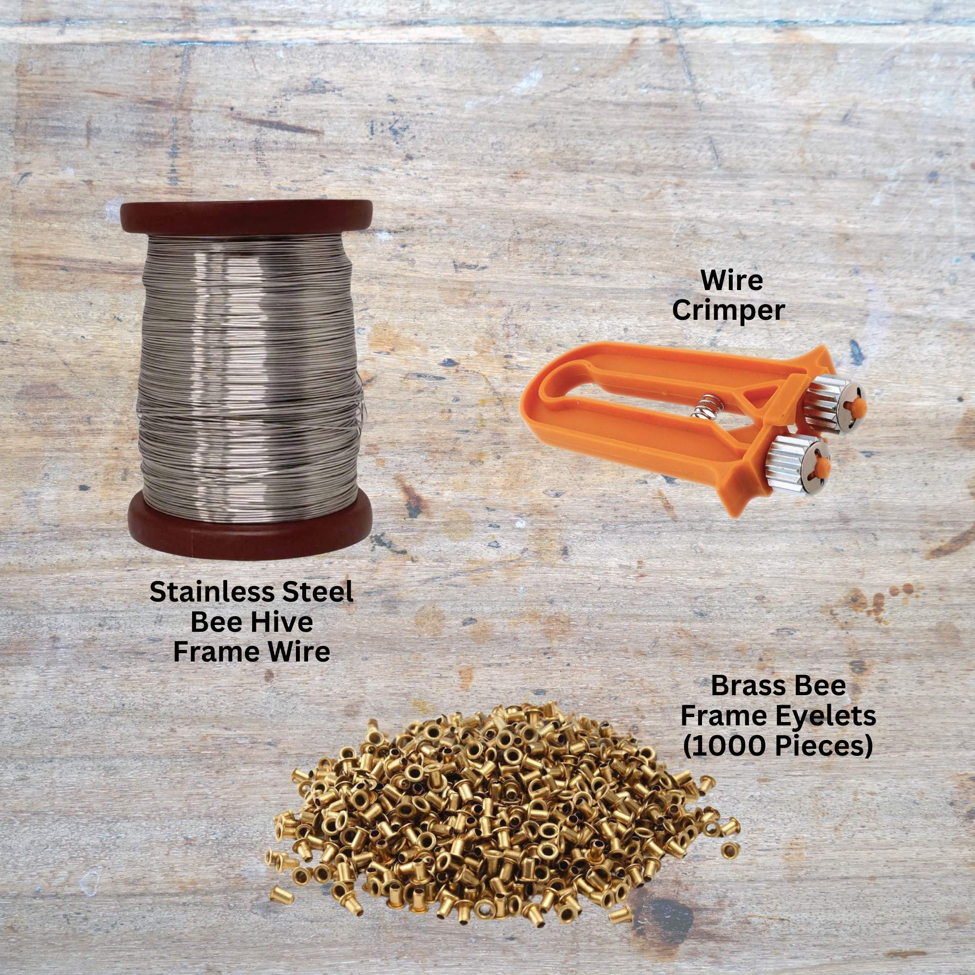 Pet ID Tags: Beekeeping Kit - Wiring Board + 500g Wire + Crimper + 1000 Bee Frame Eyelets