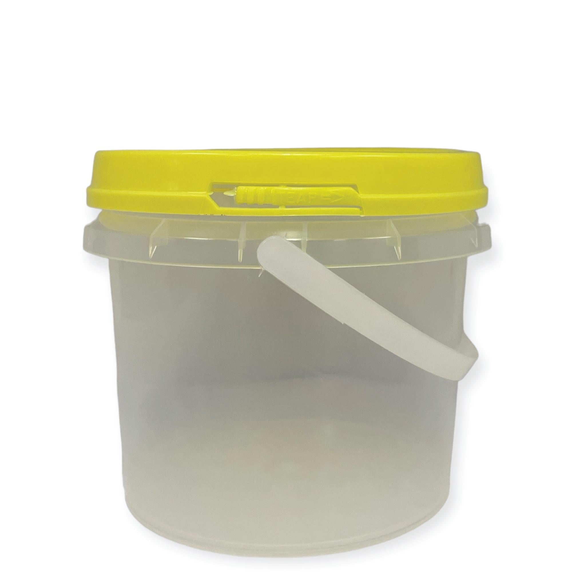 Bulk 10 x 0.8L Empty Honey Bucket with Lid - 1Kg Clear Tamper Proof Plastic Tub