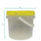 Food Storage: Bulk 10 x 0.8L Empty Honey Bucket with Lid - 1Kg Clear Tamper Proof Plastic Tub