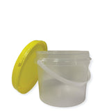 Food Storage: Bulk 10 x 0.8L Empty Honey Bucket with Lid - 1Kg Clear Tamper Proof Plastic Tub
