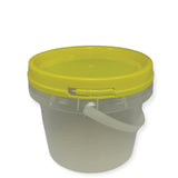 Food Storage: Bulk 10 x 0.8L Empty Honey Bucket with Lid - 1Kg Clear Tamper Proof Plastic Tub