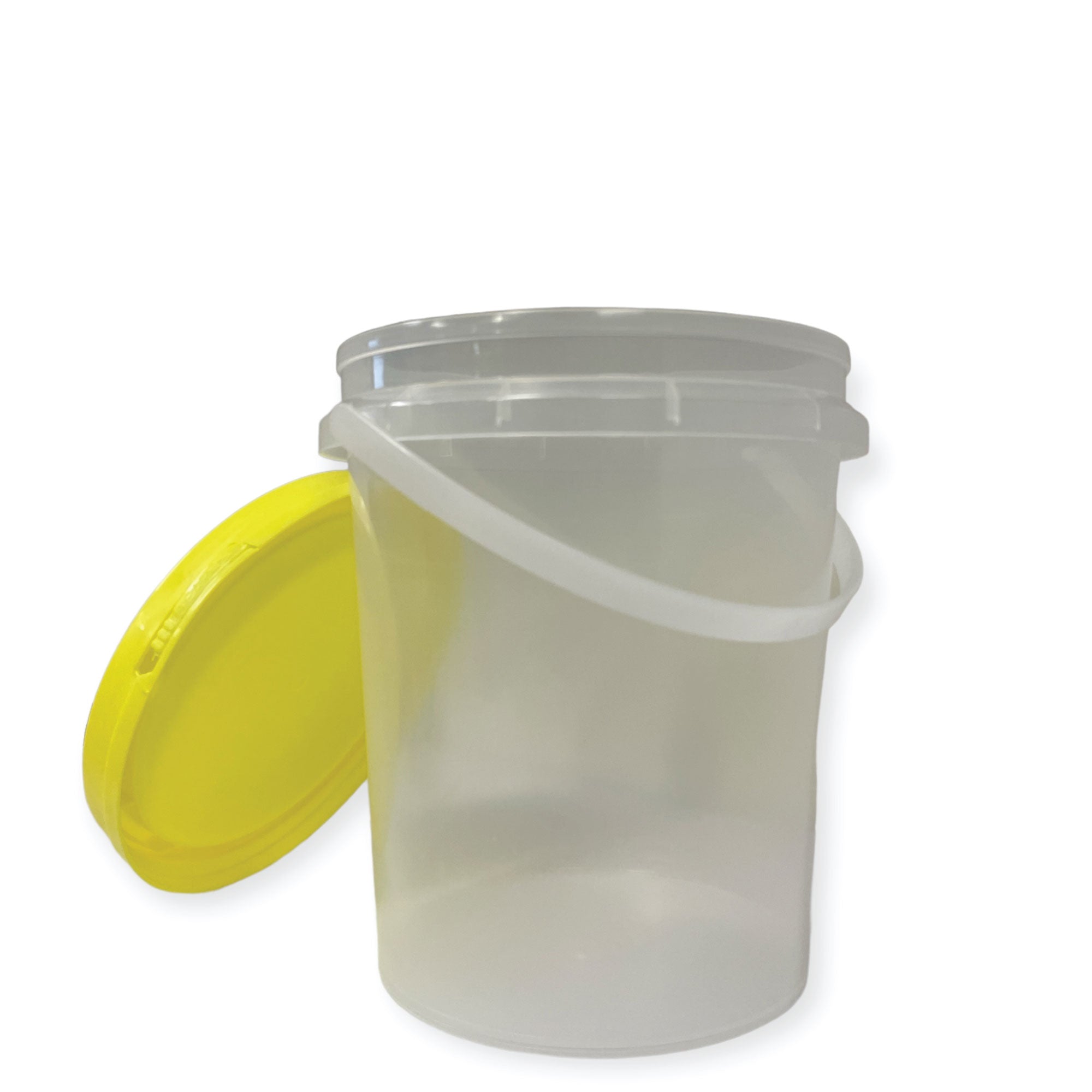 Bulk 10 x 1.2L Empty Honey Bucket with Lid - 1.5Kg Clear Tamper Proof Plastic Tub