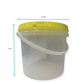 Food Storage: Bulk 10 x 2.2L Empty Honey Bucket with Lid - 3Kg Clear Tamper Proof Plastic Tub