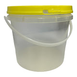 Food Storage: Bulk 10 x 2.2L Empty Honey Bucket with Lid - 3Kg Clear Tamper Proof Plastic Tub