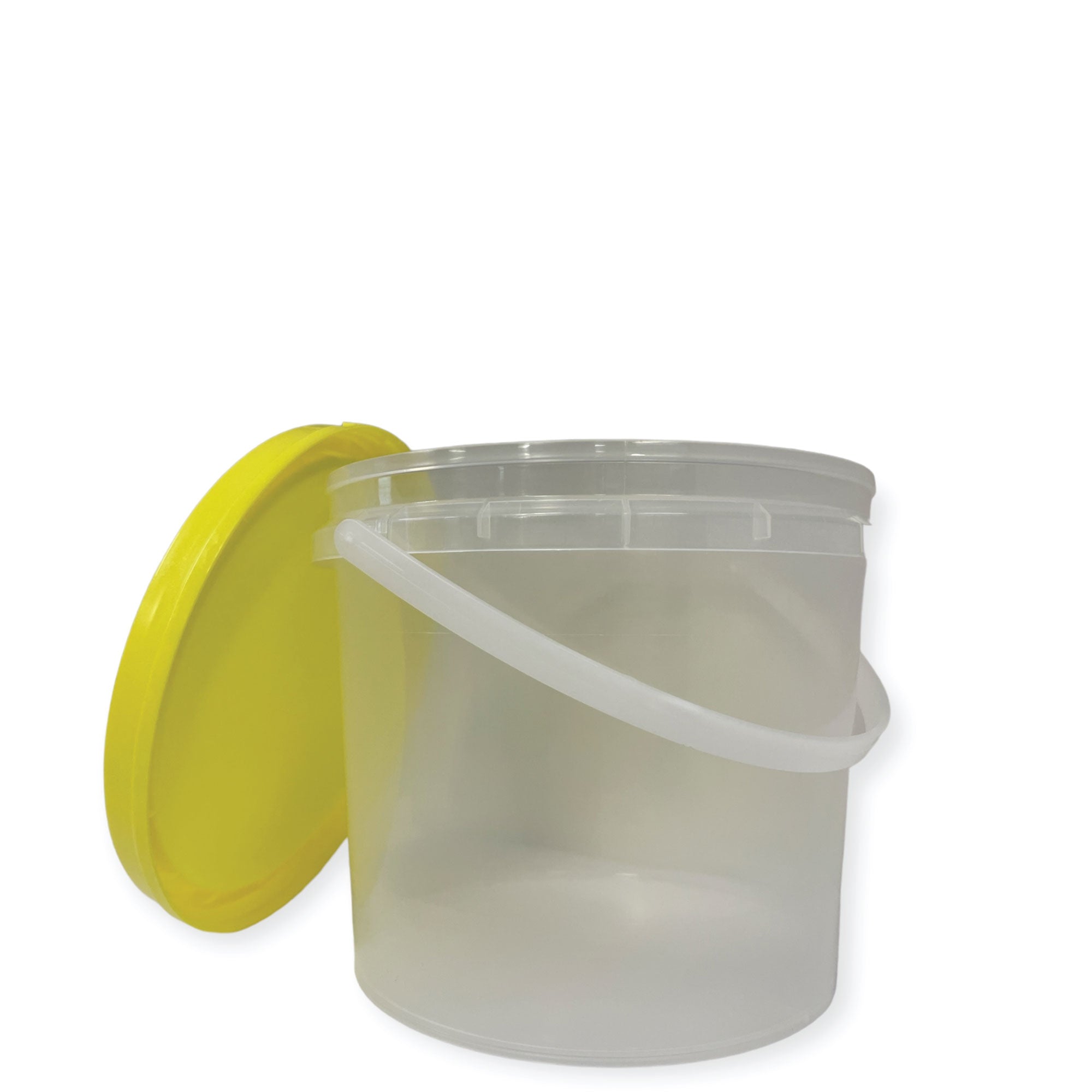 Bulk 10 x 2.2L Empty Honey Bucket with Lid - 3Kg Clear Tamper Proof Plastic Tub
