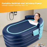 Bathtubs: Portable Bathtub and Wireless Pump - Inflatable Foldable Collapsible Adult Tub