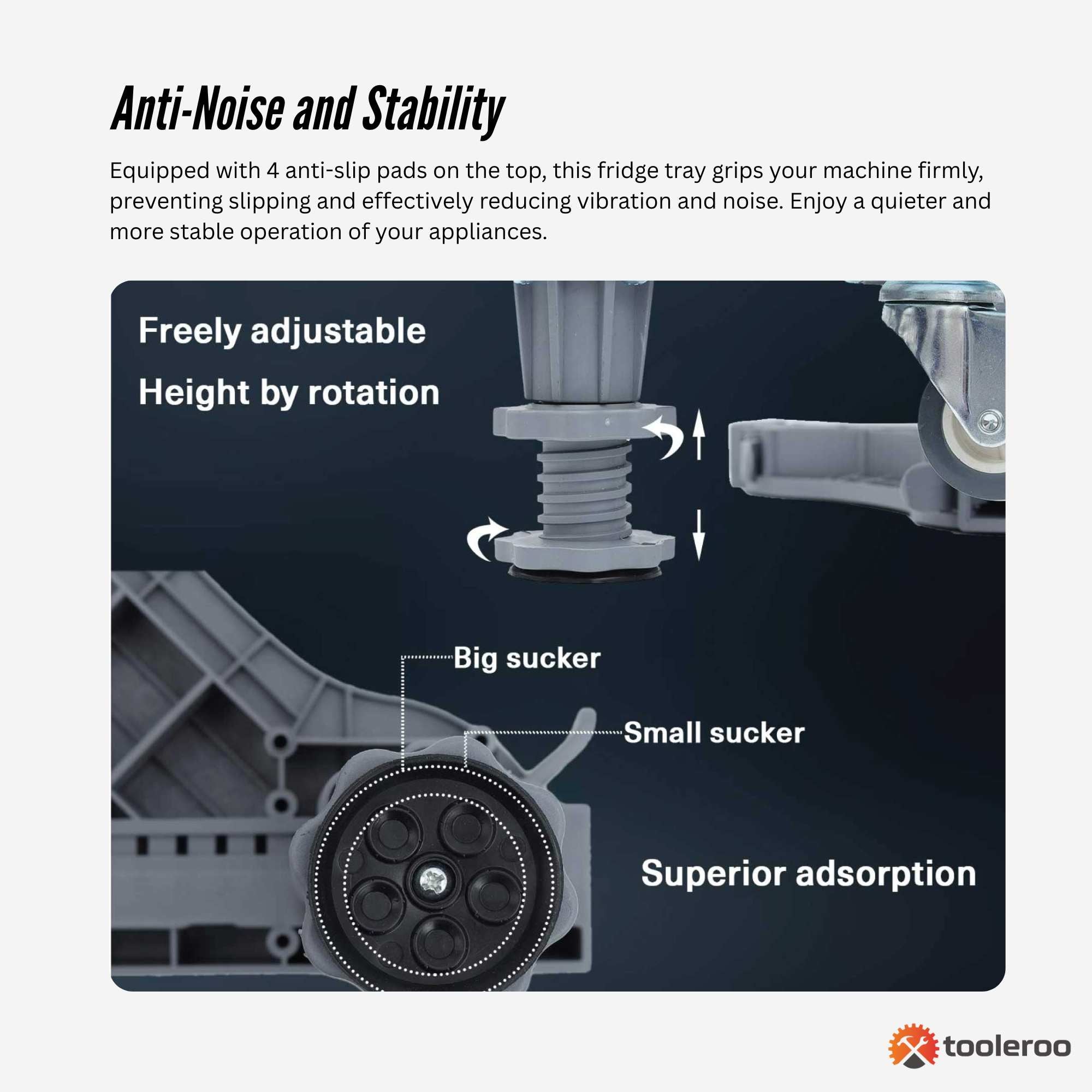 Washing Machines: Tooleroo Adjustable Appliance Base Stand for Washing Machine with Locking Wheels