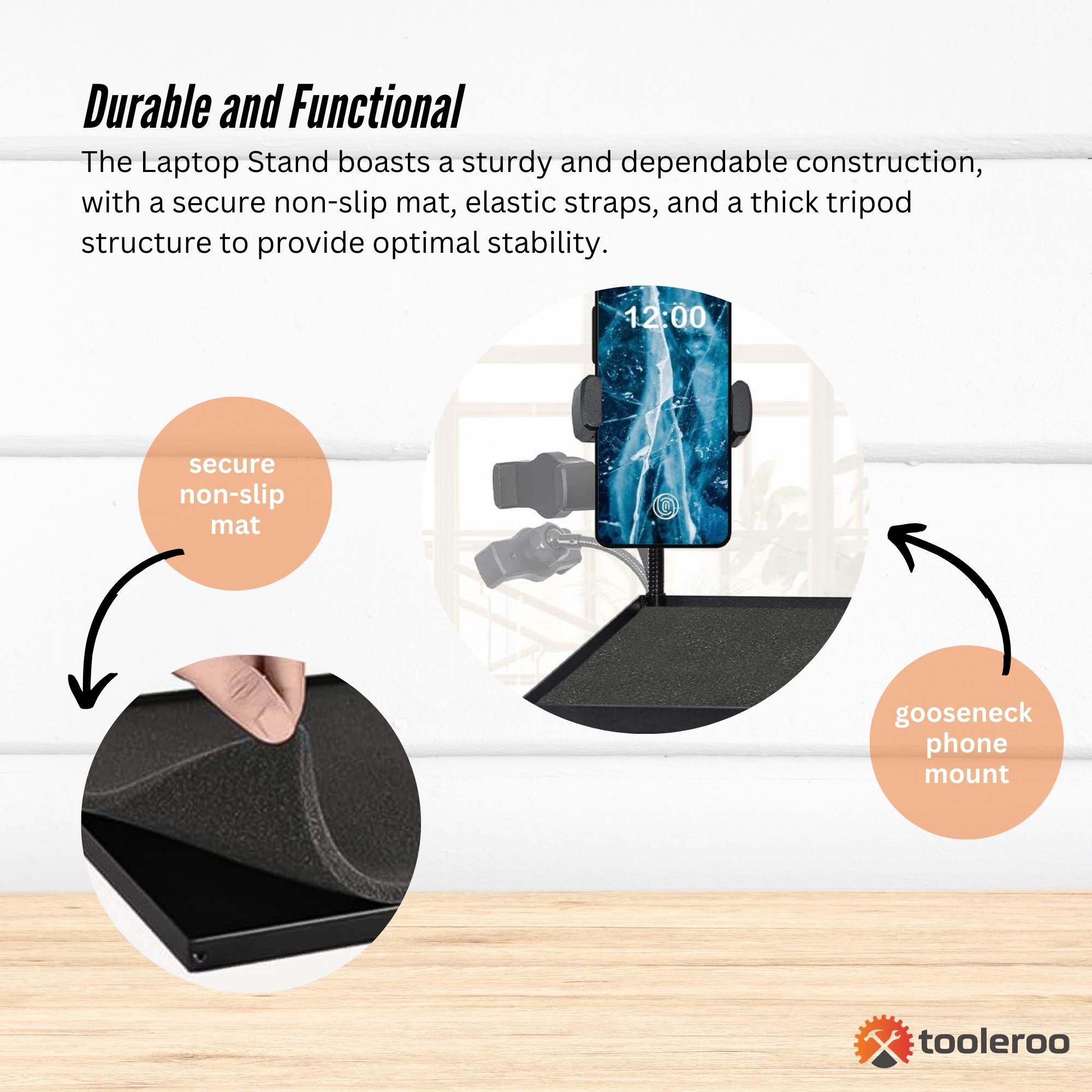 Laptop Stands: Laptop Stand Tripod - Adjustable Height Projector Holder With Phone Mount
