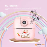 Camera Accessories: Kids Rechargeable Instant Print Camera Pink - Digital Thermal Photo Video MP3