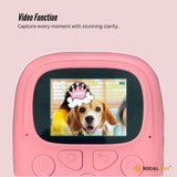 Camera Accessories: Kids Rechargeable Instant Print Camera Pink - Digital Thermal Photo Video MP3