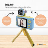 Camera Accessories: Kids HD Digital Camera Blue - Children's Selfie Photo Video 2.4 Inch Screen