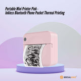 Printers & Accessories: Portable Mini Printer Pink - Inkless Bluetooth Phone Pocket Thermal Printing