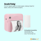 Printers & Accessories: Portable Mini Printer Pink - Inkless Bluetooth Phone Pocket Thermal Printing