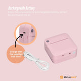 Printers & Accessories: Portable Mini Printer Pink - Inkless Bluetooth Phone Pocket Thermal Printing