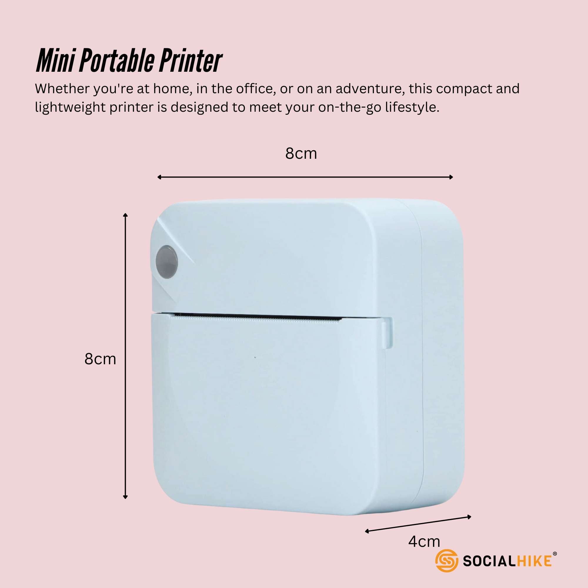 Printers & Accessories: Portable Mini Printer Blue - Inkless Bluetooth Phone Pocket Thermal Printing