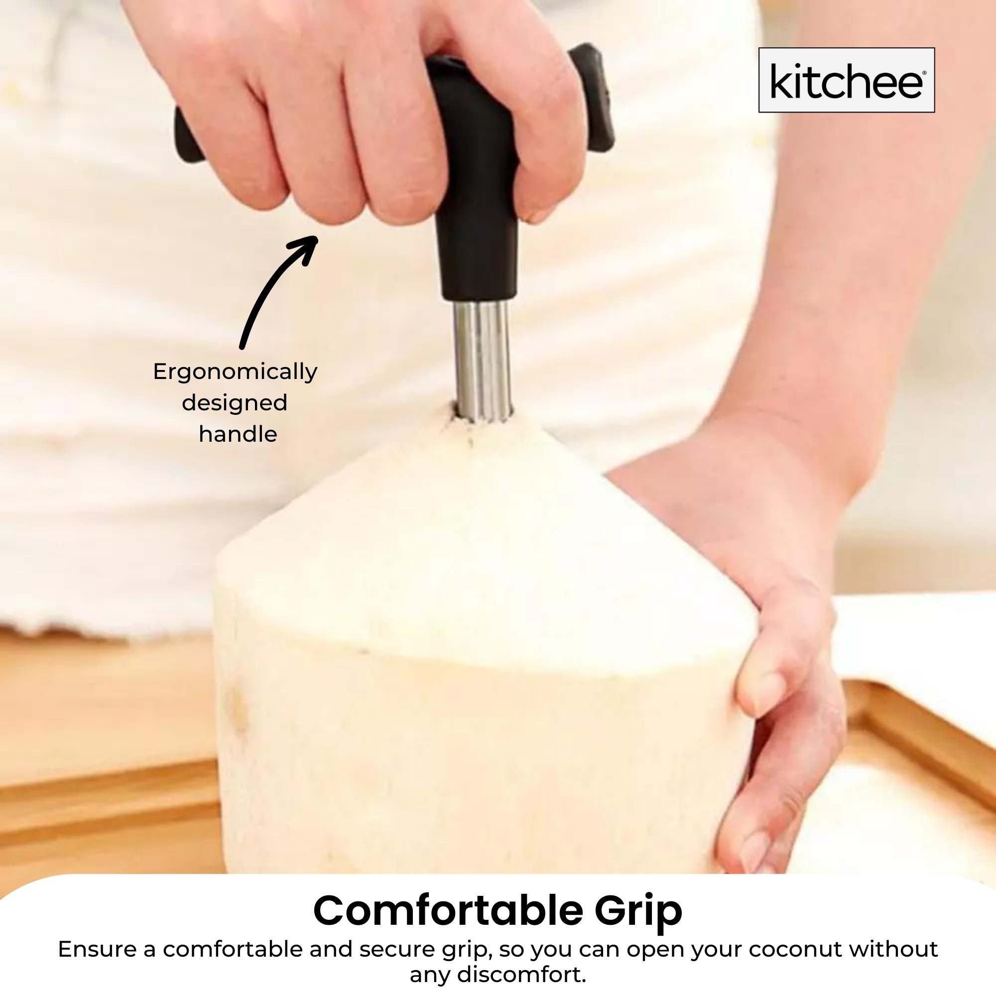 Kitchen Utensils: 1x Kitchee Coconut Opener - Stainless Steel Hole Punch Kitchen Tool