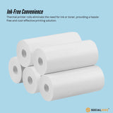 Paper Products: Social Hike 5 Pack Thermal Paper Camera Rolls - Instant Print Printer Refill