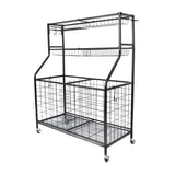 Storage Cabinets & Lockers: Social Hike Sports Equipment Storage Organiser Trolley on Wheels - Garage Basket
