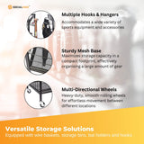 Storage Cabinets & Lockers: Social Hike Sports Equipment Storage Organiser Trolley on Wheels - Garage Basket