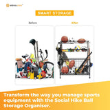 Storage Cabinets & Lockers: Social Hike Sports Equipment Storage Organiser Trolley on Wheels - Garage Basket