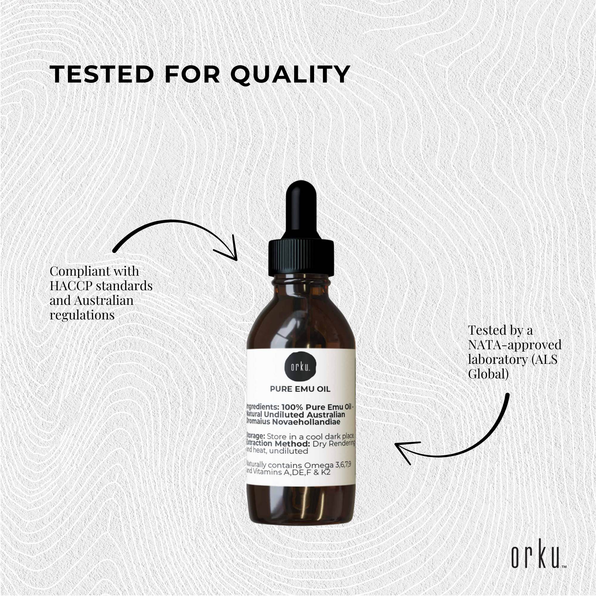 Facial Lotions & Moisturisers: Orku 25ml Pure Emu Oil with Dropper - Undiluted Natural Dromaius Novaehollandiae