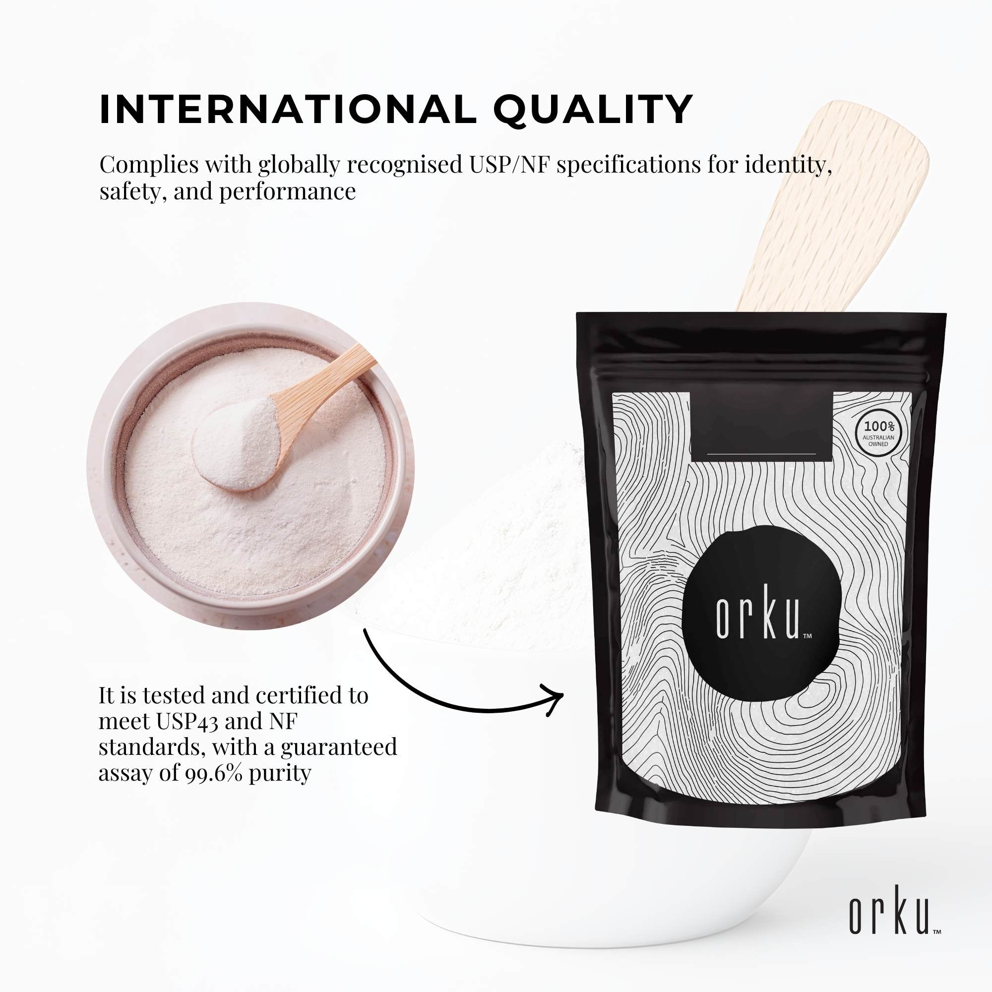 Vitamins & Supplements: Orku 1Kg Myo Inositol Powder - USP Grade High Purity Unflavoured