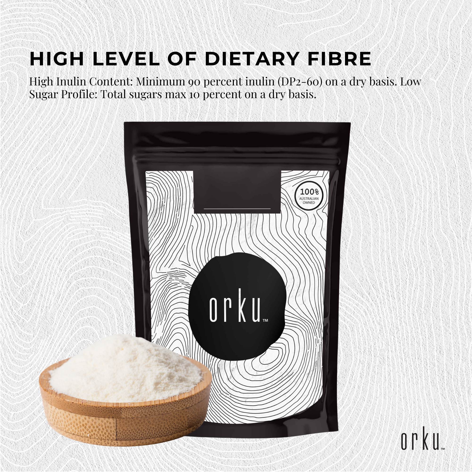 Orku 1Kg Chicory Root Inulin Powder - Unflavoured Food Ingredient