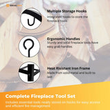 Fire Pit Accessories: Social Hike Firewood Rack Stand and Fireplace Tool Set for Log Holder Storage