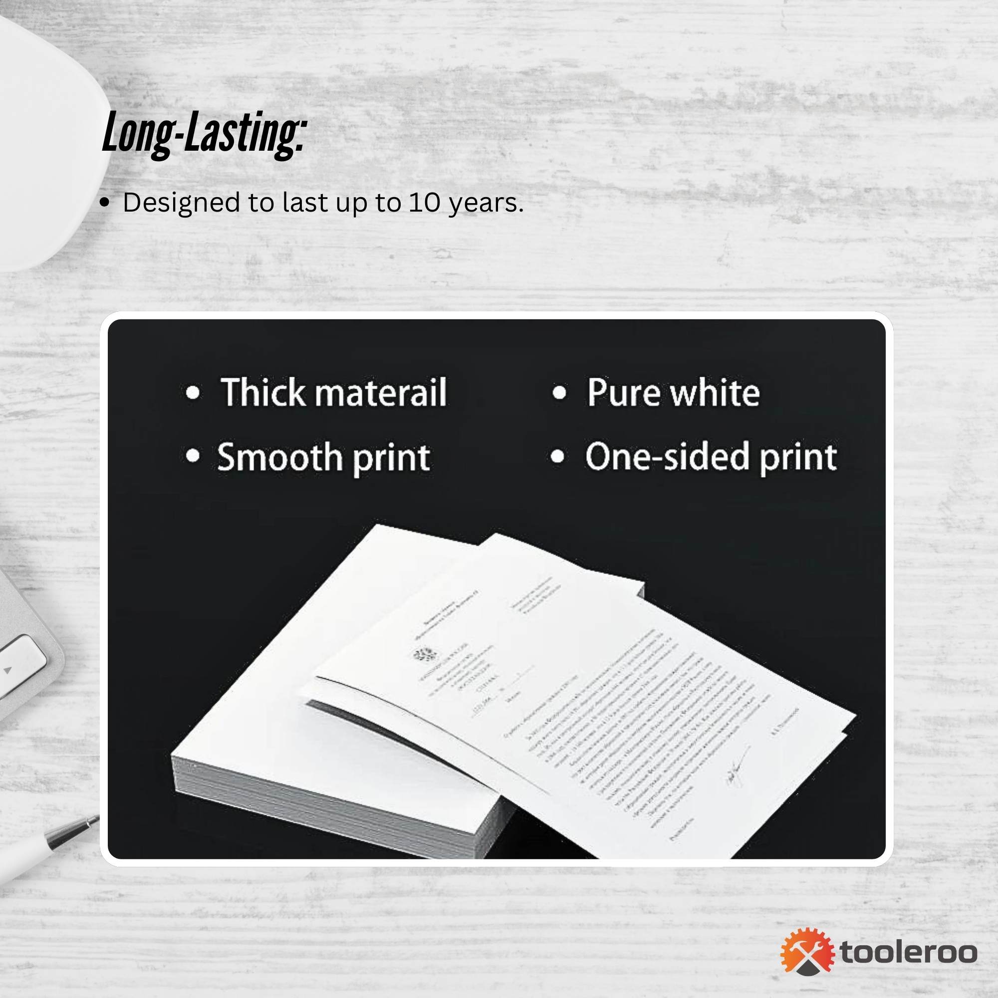 Shipping Supplies: Tooleroo 100x Sheets A4 Thermal Printer Paper White - BPA Free