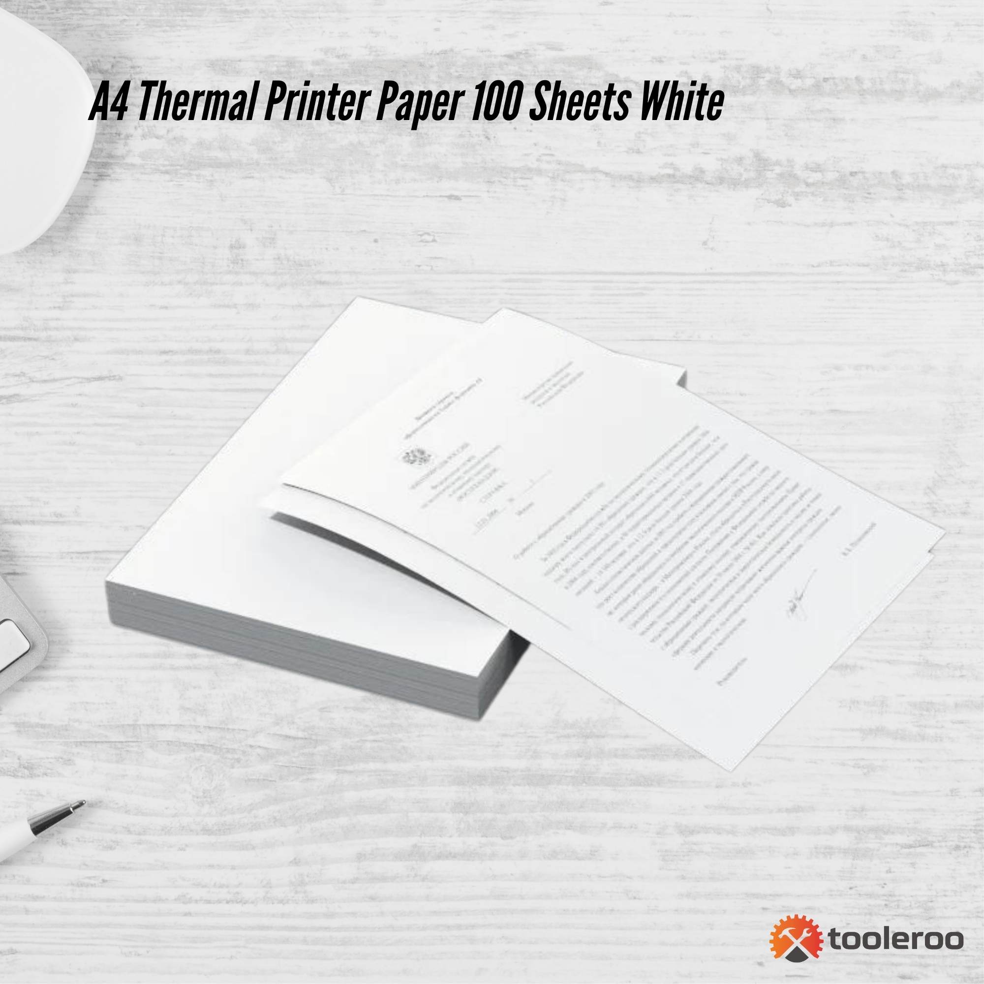 Shipping Supplies: Tooleroo 100x Sheets A4 Thermal Printer Paper White - BPA Free