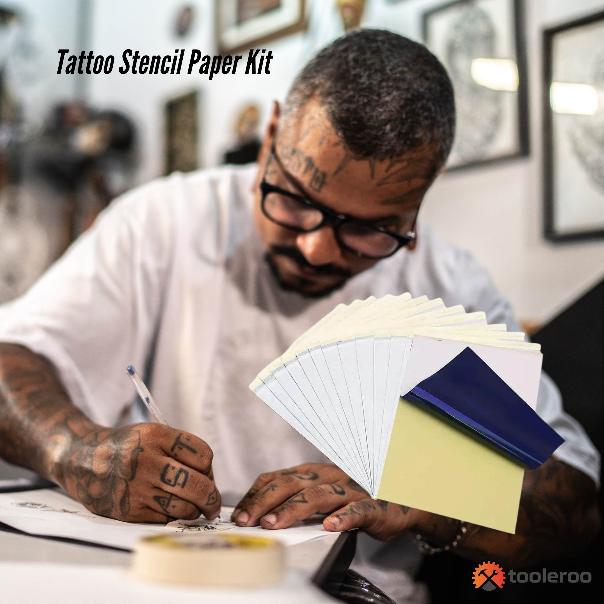 Paper Products: Tooleroo 50x Sheets A4 Tattoo Thermal Paper - for Professional Stencil Transfer