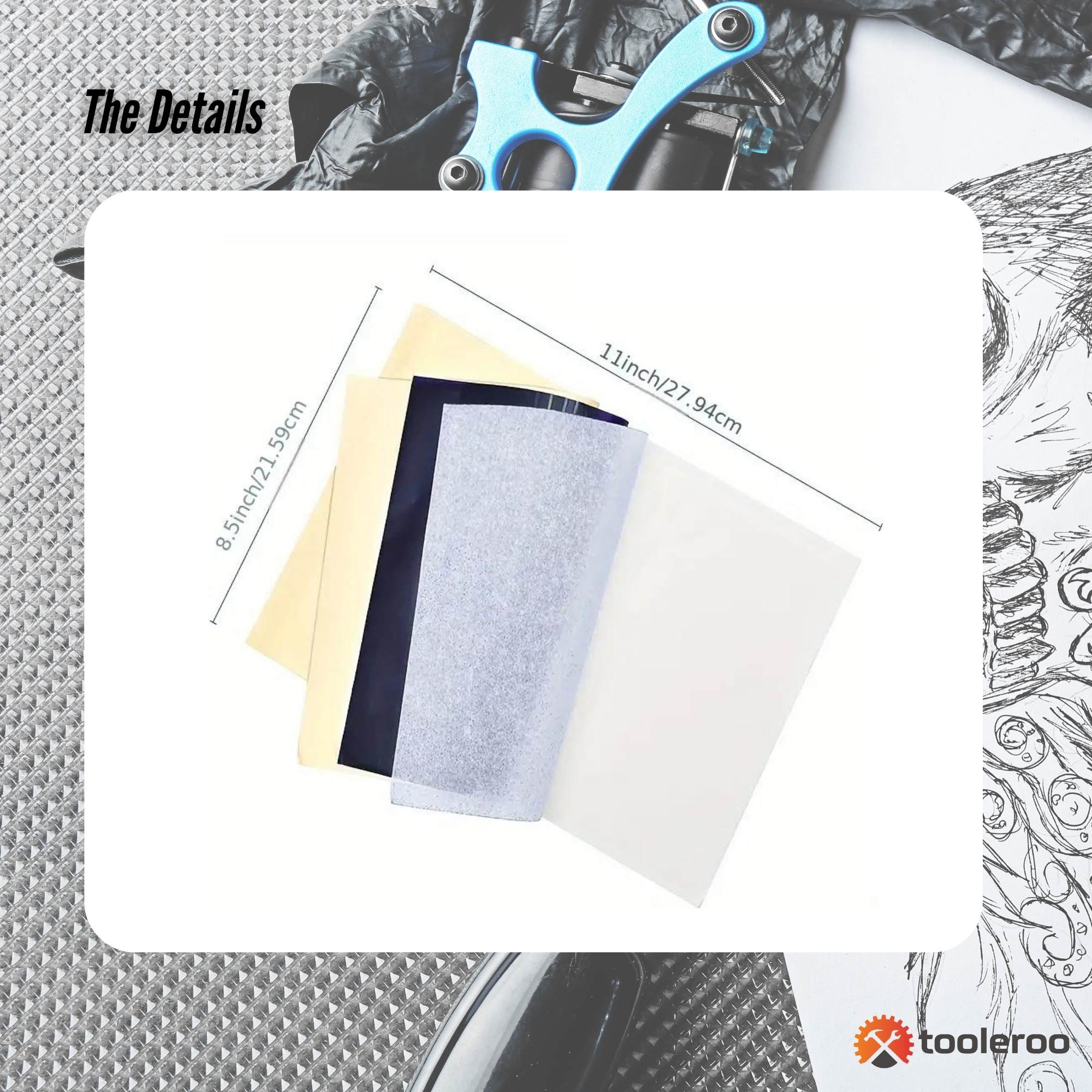 Paper Products: Tooleroo 50x Sheets A4 Tattoo Thermal Paper - for Professional Stencil Transfer