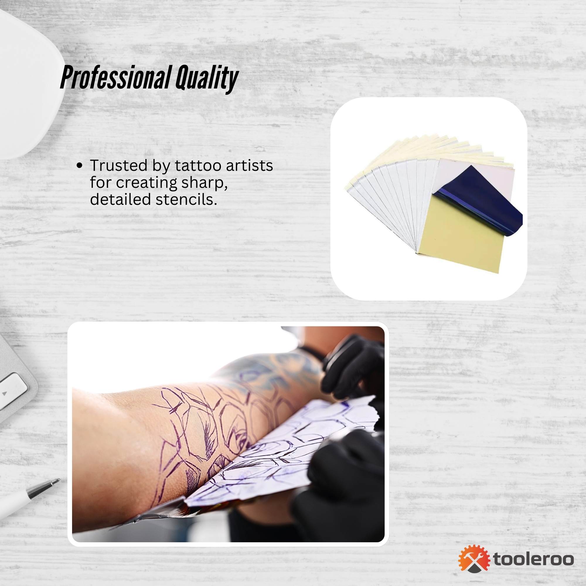 Paper Products: Tooleroo 50x Sheets A4 Tattoo Thermal Paper - for Professional Stencil Transfer
