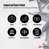 Printers & Accessories: Tooleroo Portable A4 Thermal Printer Black + Tattoo Stencil Paper - Wireless