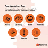Measuring Tools & Sensors: Tooleroo Weather Station 7-in-1 Professional Home Forecast Outdoor Sensor