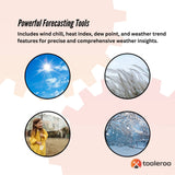 Measuring Tools & Sensors: Tooleroo Weather Station 7-in-1 Professional Home Forecast Outdoor Sensor