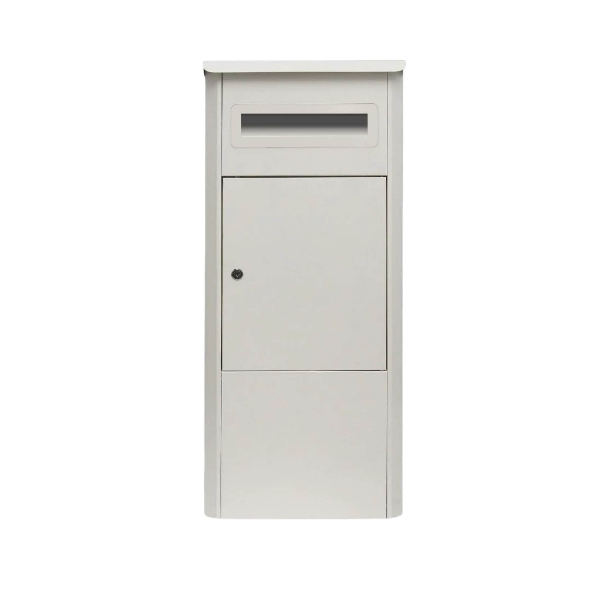 Storage Cabinets & Lockers: Parcel Delivery Drop Box Mailbox - Secure Home Package Locker 38x38x90cm White