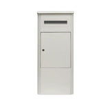 Storage Cabinets & Lockers: Parcel Delivery Drop Box Mailbox - Secure Home Package Locker 38x38x90cm White