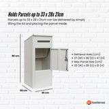 Storage Cabinets & Lockers: Parcel Delivery Drop Box Mailbox - Secure Home Package Locker 38x38x90cm White