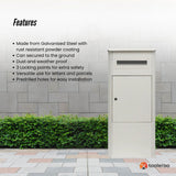 Storage Cabinets & Lockers: Parcel Delivery Drop Box Mailbox - Secure Home Package Locker 38x38x90cm White