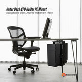Laptop Stands: Tooleroo Under Desk CPU Holder PC Mount - Adjustable 360 Degree Rotation Rack